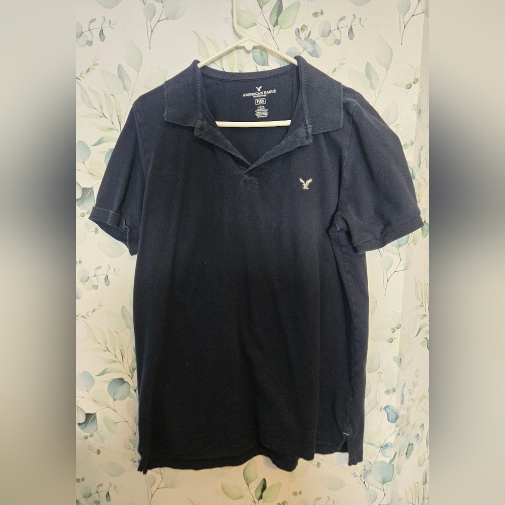 American Eagle Outfitters Men's Dark Navy Polo